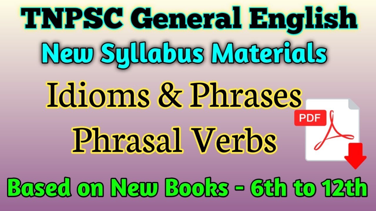 New Book Phrases TNPSC General English New Syllabus🔥Idioms and Phrases ...