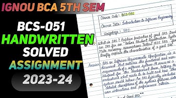 BCS-051 Handwritten Solved Assignment 2023-24 || IGNOU BCA 5th Semester Handwritten Assignment 2023