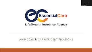 MEDICARE AHIP & CARRIER CERTIFICATIONS 2025