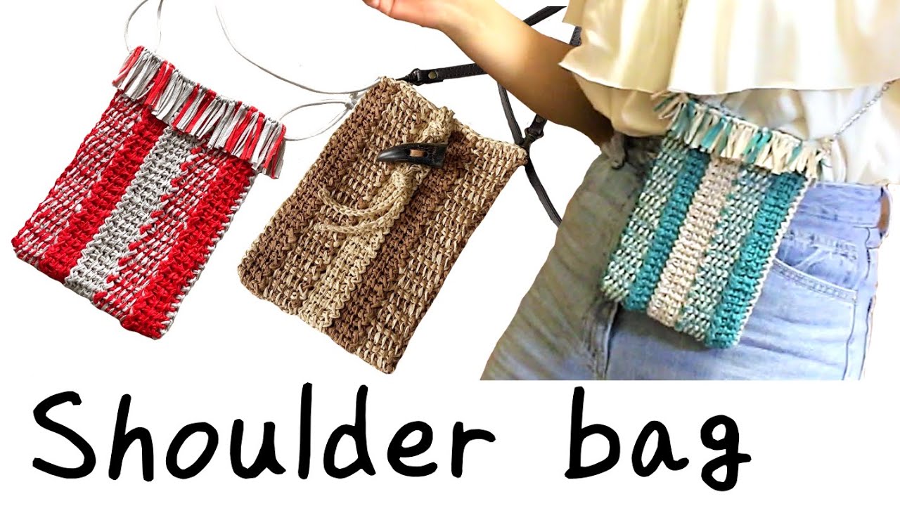 Crochet Hook Tunisian Mini Shoulder Bag【Free Pattern】【Video】【Chart PDF】 Tunisian crochet tutorial