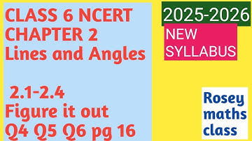 Class 6 Page 16,17 Figure it out / Lines and Angles/New syllabus 2025 #maths #ncert #ganitaprakash