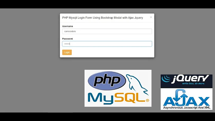 PHP Mysqli Login Form Using Bootstrap Modal with Ajax Jquery