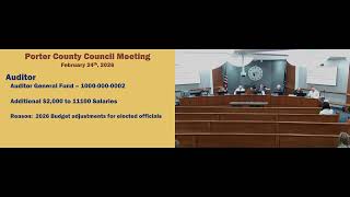 Porter County Council - Regular Meeting - February 17th, 2026