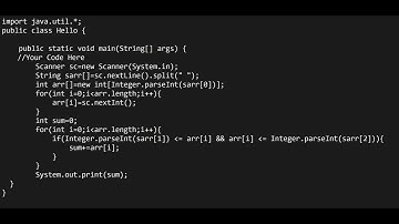 SkillRack-Daily Challenge - Sum of Values within Range (Program Id: 8296) 21/01/2023 (JAVA/C)