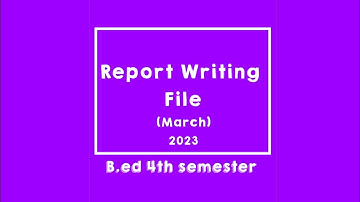 Report Writing File for B.ed in English || Report Writing (March Month) || Lucknow University