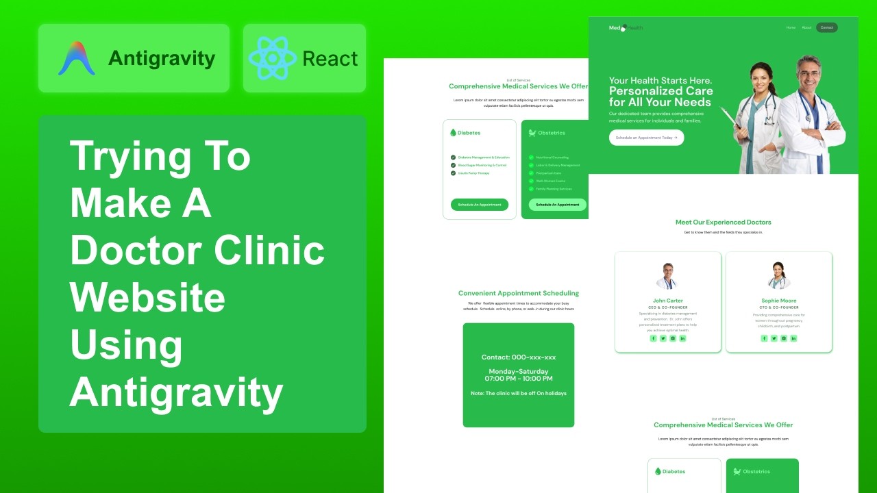 Trying to Make A Doctor Clinic Website Using Antigravity AI - YouTube