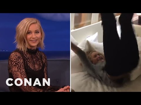 Jennifer Lawrence Was So Psyched To Sleep She Dislocated Her Toe | CONAN on TBS