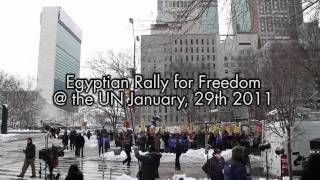 Egyptian Protest for Freedom at the UN January 29 2011