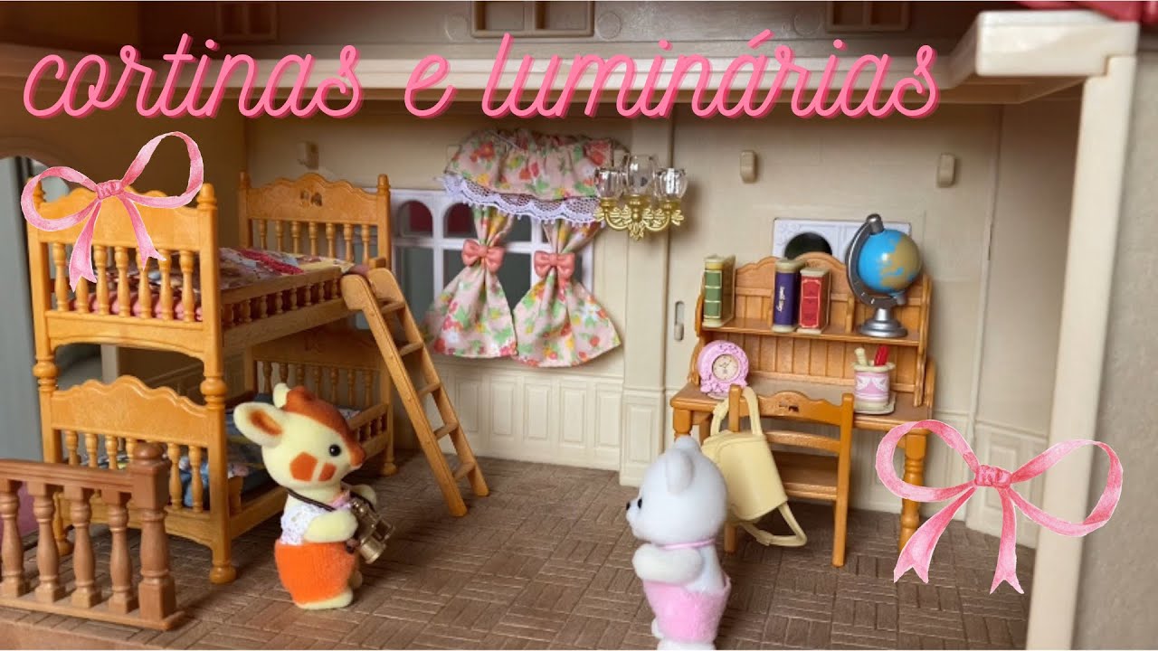 Colocando minhas cortinas e luminárias (Sylvanian Families) / Jan 2024
