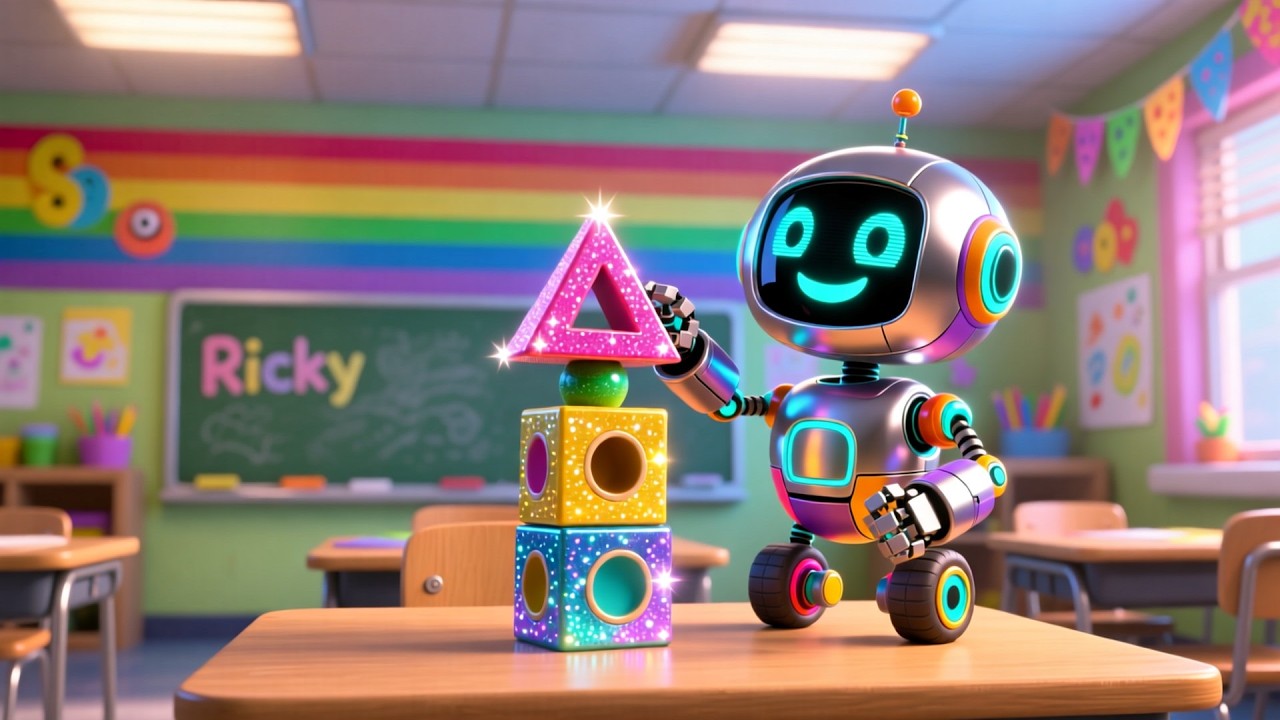 Ricky the Counting Robot Shape Song 🤖🔺 | Fun Learning Song for Kids | Playful Nursery Rhyme