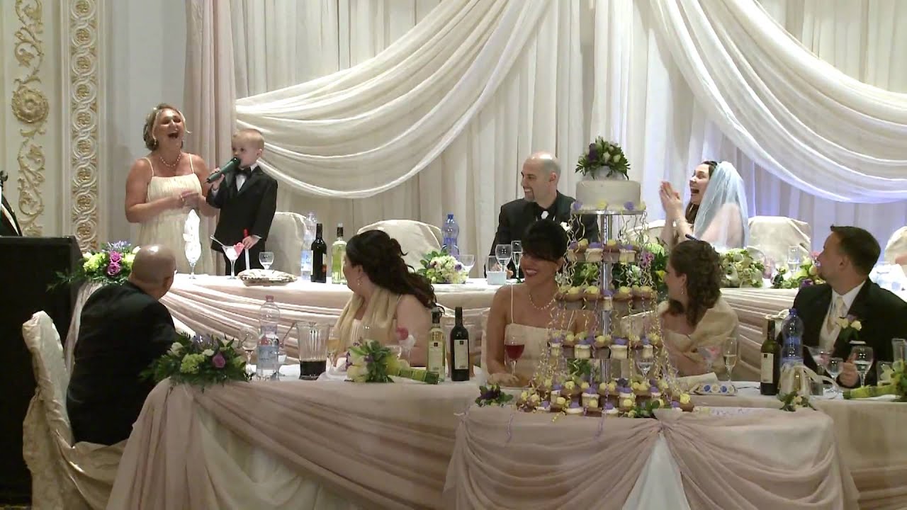 Ring Bearer S Reads A Poem To Bride Groom At Wedding Reception