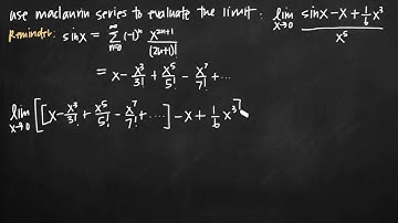 Maclaurin series to evaluate a limit (KristaKingMath)