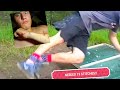 Diving through a window