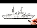 How to draw a military ship easy