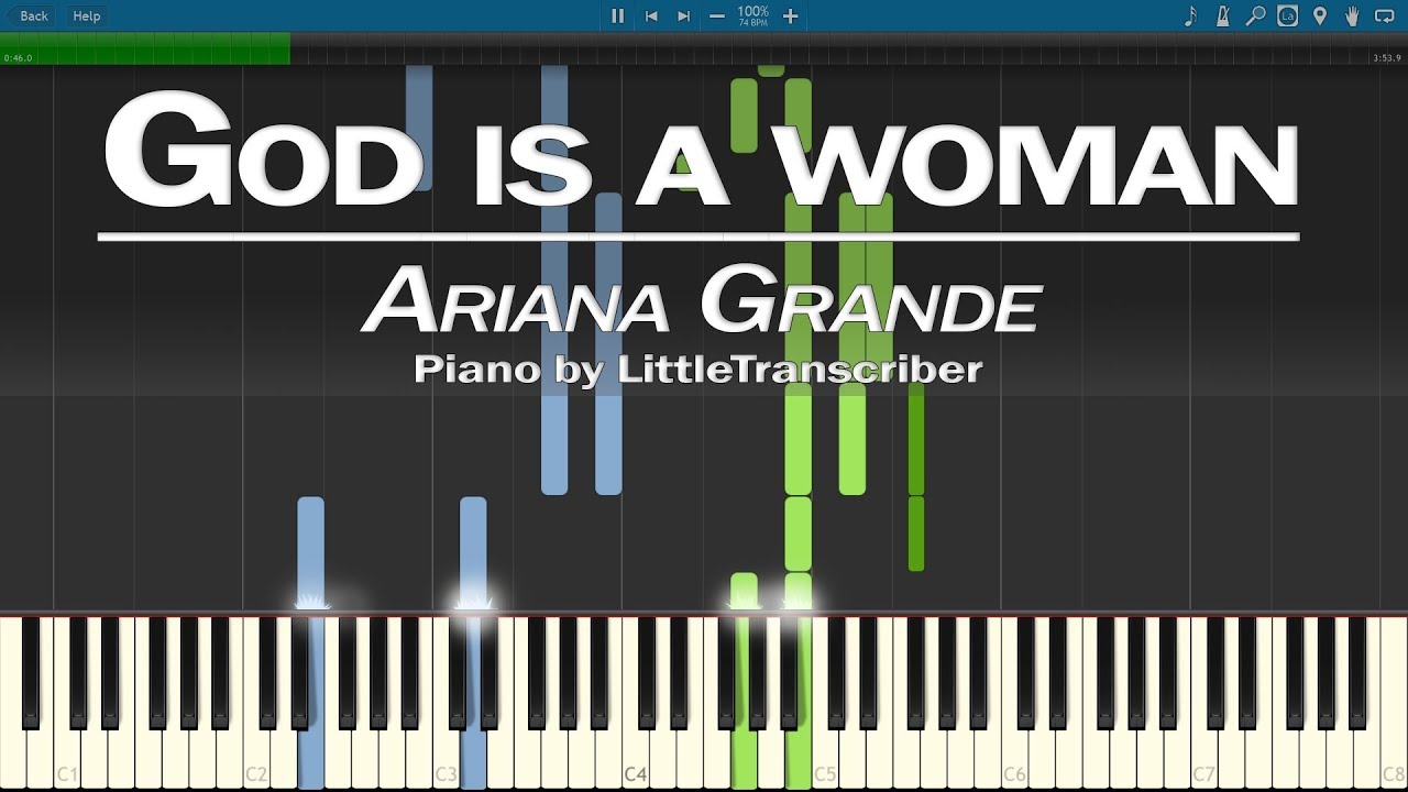 Ariana Grande - God is a woman (Piano Cover) Synthesia Tutorial by LittleTranscriber