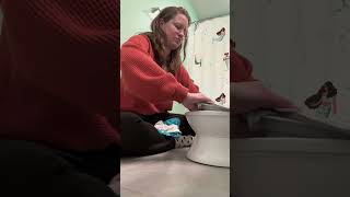 Potty training hack for cloth diapering families. Put a reusable diaper in the potty easy clean up