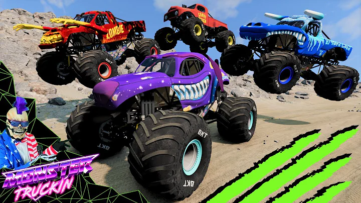 Monster Jam INSANE Racing and Crashes #4 | BeamNG ...