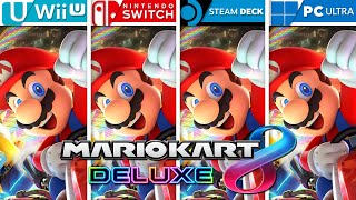 Mario Kart 8 Deluxe | Wii U vs Switch vs Steam Deck vs PC Ultra | Comparison (Side by Side) 4K