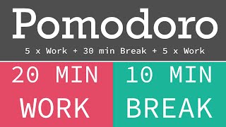 Pomodoro Technique  - Tekniği 5 h = 10 x work 20 / 10