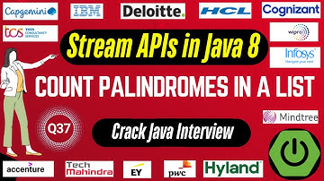 Java 8 Stream API Interview Questions: Count Palindromes in a List using Stream API in Java