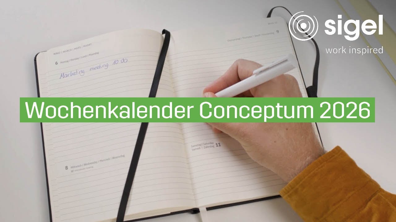 SIGEL Conceptum 2026 Weekly Planner - A5 Hard Cover, Sustainable Paper, Elastic Band, Pen Loop - View #9