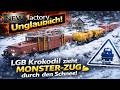 Unglaublich! LGB Krokodil zieht Monster-Zug durch den Schnee