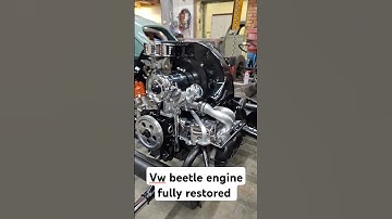 Fully restored VW beetle engine #vwbeetle #vw #carrestoration #engine #diy #chrome #restoration