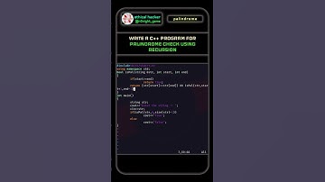 Palindrome Check Using Recursion #cplusplus #recursion #nonightgams #palindrome #learnticode #coders