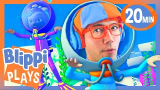 fishing roblox blippi meekah best blippi plays roblox gaming