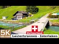 Lauterbrunnen - Interlaken, Switzerland Train Journey Summer 2021 | 5K/ 4K UHD Video