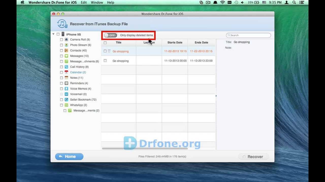 [Calendar Mac] How to Retrieve iPhone 5S Calendar from iTunes Backup