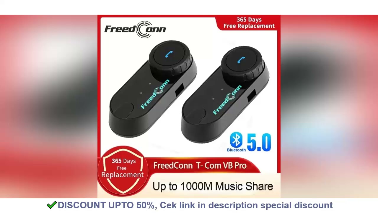 Freedconn T Com VB Motorcycle Helmet Headset Bluetooth Stereo Intercom Call Wireless Communication I