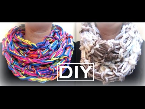 How to Make an Arm Knitting Infinity Scarf | DIY Christmas Gifts - YouTube