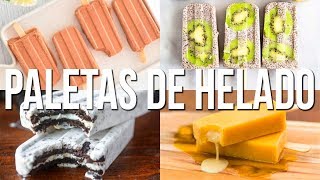 PALETAS DE HELADO ♥ 4 IDEAS | POSTRES SIN HORNO - Tutoriales Belen