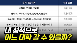 내신 등급별 합격 가능 대학 총정리 (내신별 대학, 국내 대학 순위)