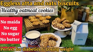 Healthy Oatmeal cookies| eggless atta biscuits|protein rich cookies with English subtitles