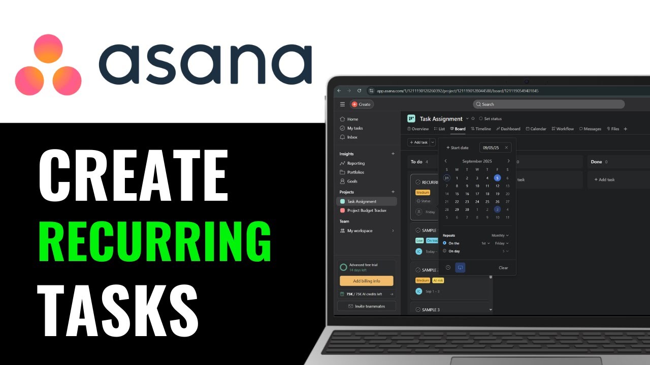 How to Create Recurring Tasks in Asana 2025 (QUICK GUIDE) - YouTube