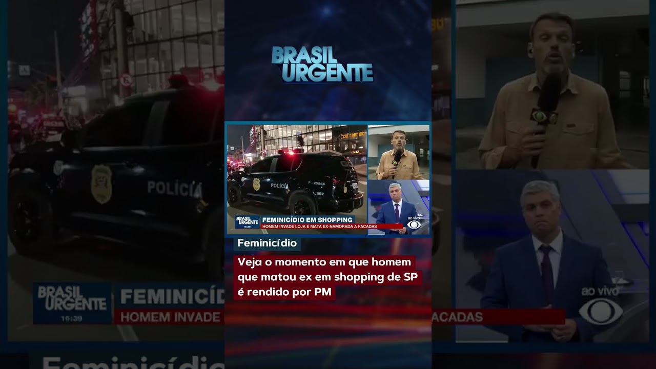 Veja o momento em que homem que matou ex em shopping de SP é rendido por PM