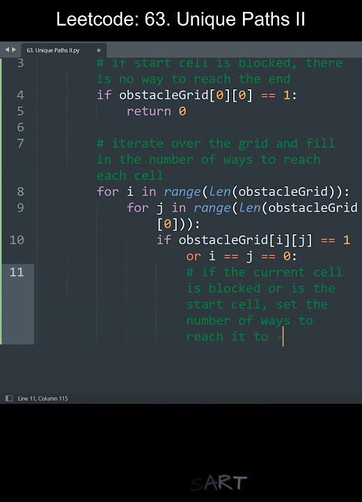 Leetcode 63. Unique Paths II in Python | Python Leetcode | Python ...