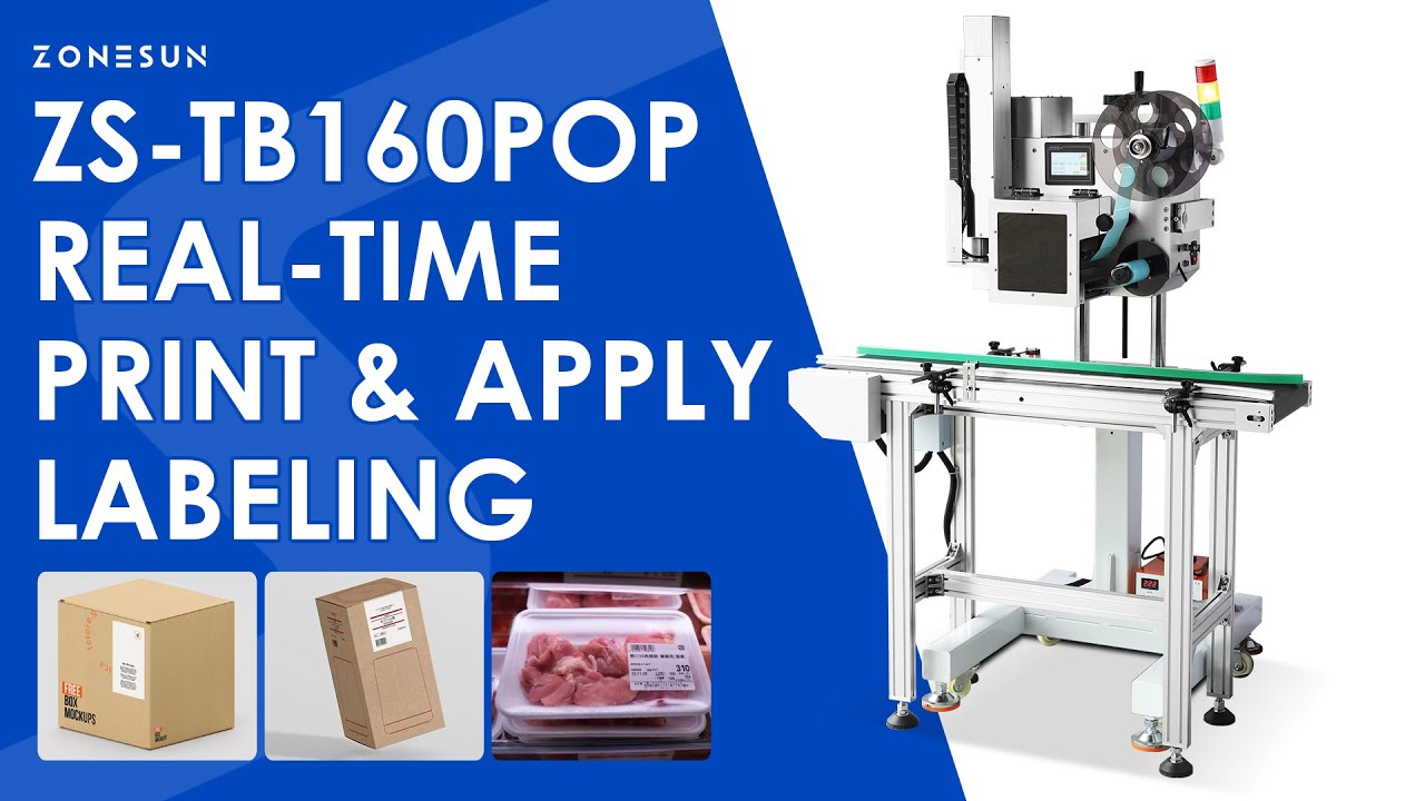 ZONESUN ZS-TB160POP Industrial Print and Apply Labeling Machine Real-time Labeling Solutions