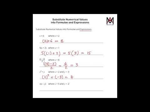 Substitute Numerical Values into Formulae & Expressions - YouTube