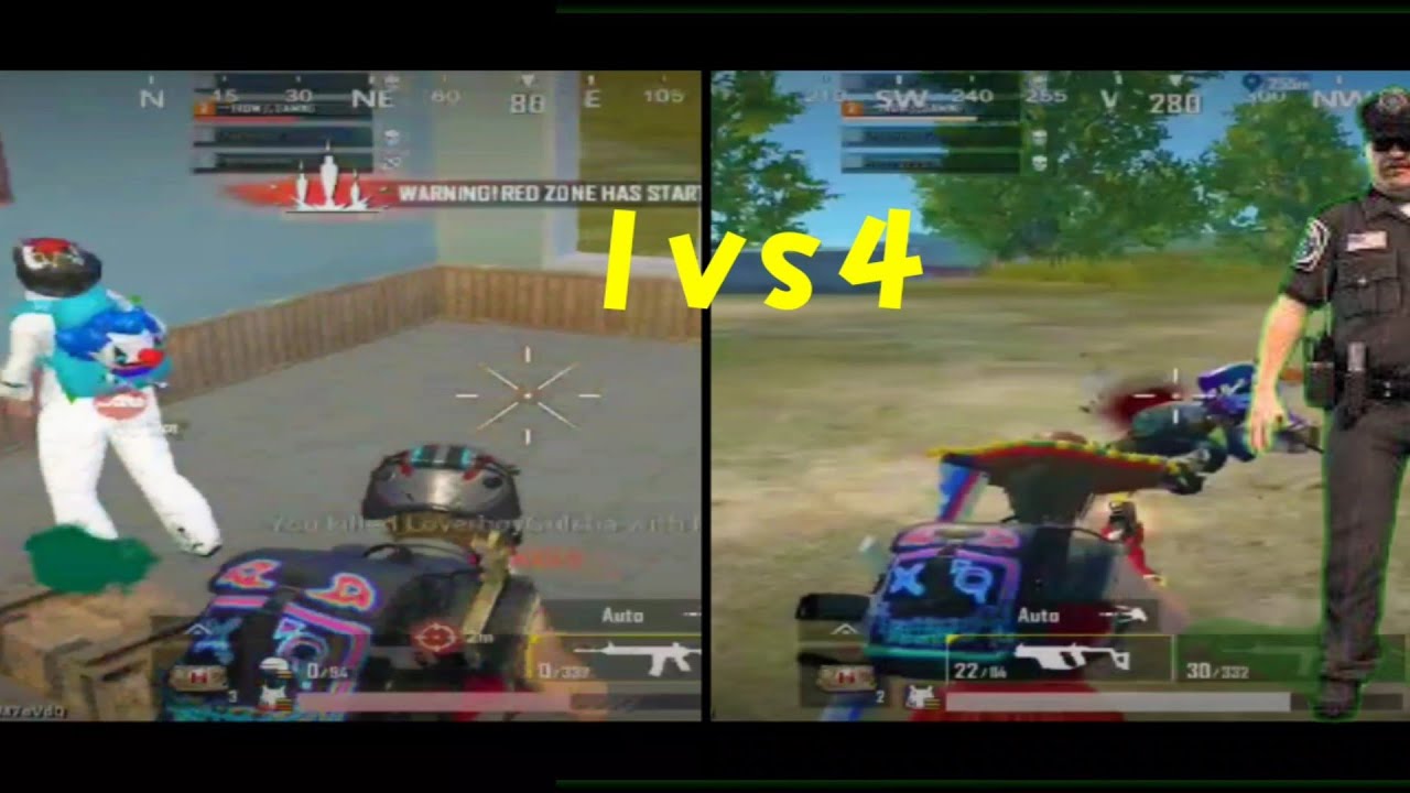1 Vs 4 || full Rush game fight - YouTube