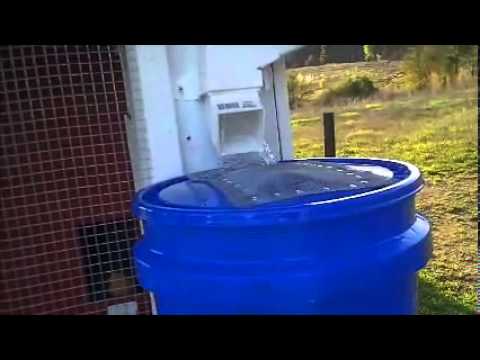 Chicken coop rain catchment water   ing system - YouTube