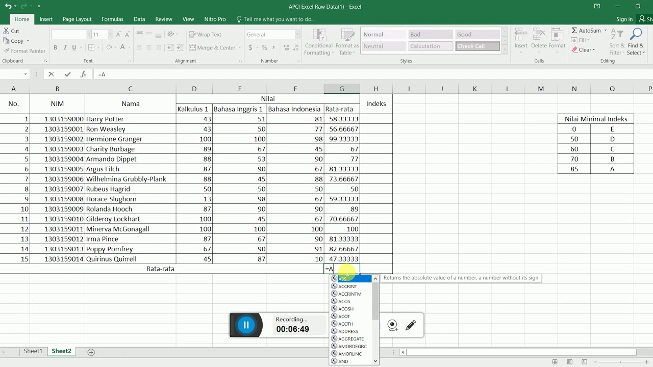 Tutorial Microsoft Excel - YouTube
