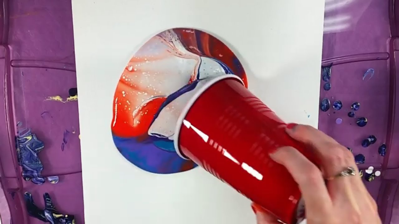 Flip Cup Acrylic Pour with silicone - YouTube