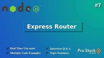 Node JS Express Router | By Narasimha Reddy | Pro Stack Academy