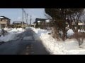 大雪の郡山、ついに民間の除雪車が出動! 2014.2.17