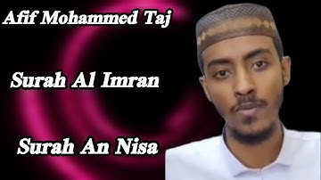 Afif Mohammed Taj Surah Al Imran - Surah An Nisa|عفيف محمد تاج سورة آل عمران - سورة النساء