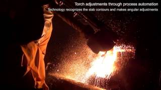 Steel slab casting defect removal with ARC scarfing technology
