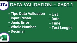 Ms.Excel: Data Validation Part1 (Whole Number, Decimal, List, Date, Time, Text Length)